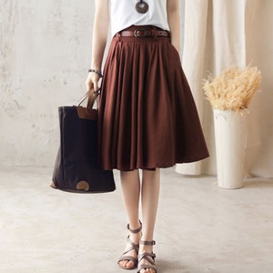 Linen Pleated midi skirt 2589 Linen Pleated midi skirt 2589