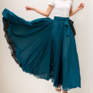 Chiffon Maxi Skirt - Etsy