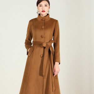 Maxi wool coat, Single breasted wool Coat, A Line brown wool coat, Women's Winter coat, warm winter outwear, Handmade coat, Xiaolizi 2498#