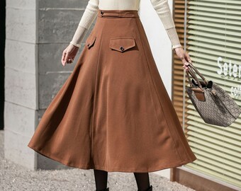【OVERDUEFLAIR】SPANGLE WOOL MINI SKIRT_BROWN SPANGLE MIDI SKIRT_SILVER - overdueflair