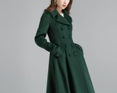 Vintage inspired Long wool green coat 2398 Vintage inspired Long wool green coat 2398