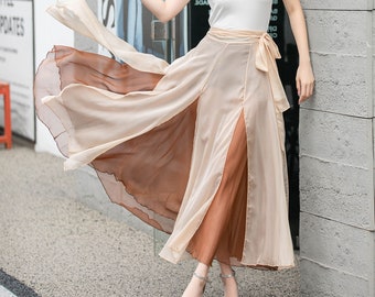 Chiffon Skirt, Boho Chiffon Wrap Skirt, Summer Swing Chiffon Chiffon Skirt, Boho Chiffon Wrap Skirt, Summer Swing Chiffon