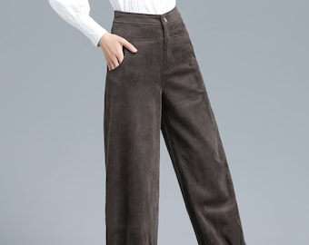 Corduroy Pants Women, Wide Leg Corduroy Pants, Autumn Winter Pants, Lantern Pants, Loose Fitting Pants, Handmade Pants, Xiaolizi 3134