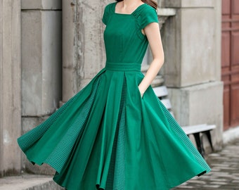 chinese dress ladies Soft Pleated Knee-Length Dress – Kindred New York main image 1