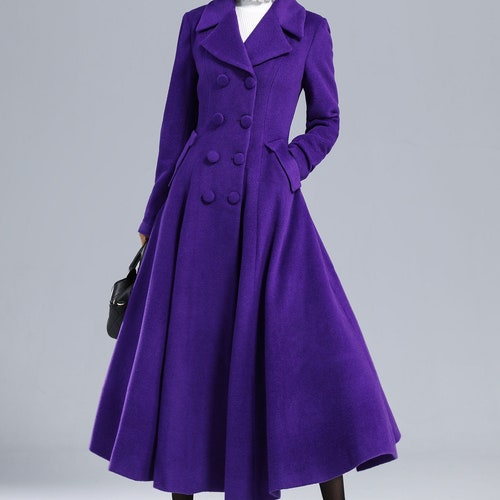 Vintage Inspired Purple Wool Trench Coat Women Princess Coat - Etsy