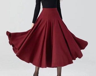 Wool Skirt, Maxi Skirt, Autumn Winter Skirt, Gray Wool Skirt, Long Wool  Skirt, Warm Winter Skirt, High Waist Wool Skirt, Xiaolizi 3855 