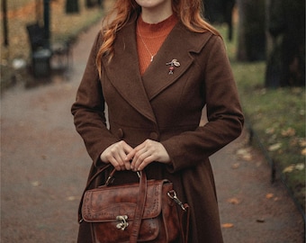 Brown Princess Wool Coat for Women 4726 Brown Princess Wool Coat for Women 4726