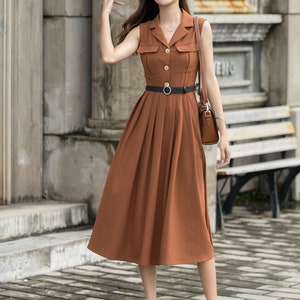 ladies military style dress Military Midi Dress (Black)