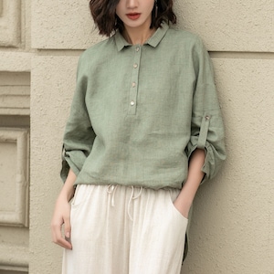 Linen Shirt, Causal Linen Blouse, Loose Fit Shirt, Spring Linen Shirt, Causal Linen Blouse, Loose Fit Shirt, Spring