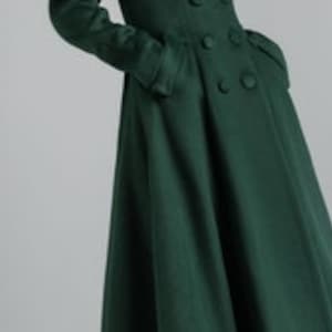 Vintage inspired Long wool green coat 2398 Vintage inspired Long wool green coat 2398