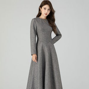 A-Line winter gray wool dress 4548 A-Line winter gray wool dress 4548