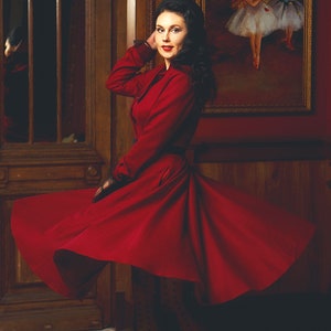Vintage Inspired Burgundy Wool Dress 4815 Vintage Inspired Burgundy Wool Dress 4815
