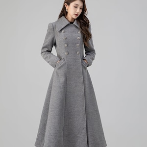 Womens grey single breasted coat cheap