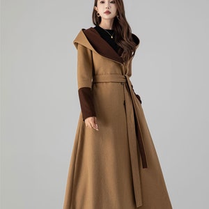 Long Wool Trench Coat with Hood 4505 Long Wool Trench Coat with Hood 4505