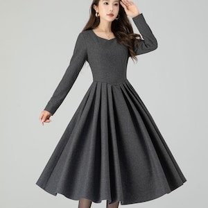 Fit and Flare Winter Wool Midi Dress 4547 Fit and Flare Winter Wool Midi Dress 4547