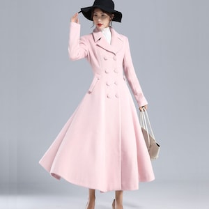 Pink winter dress coat top