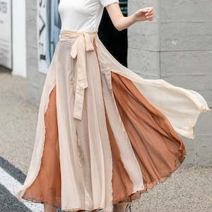 Chiffon Skirt, Boho Chiffon Wrap Skirt, Summer Swing Chiffon Midi Skirt,  Long Chiffon Skirt for Women, Flowy Long Skirt, Xiaolizi 4277 - Etsy