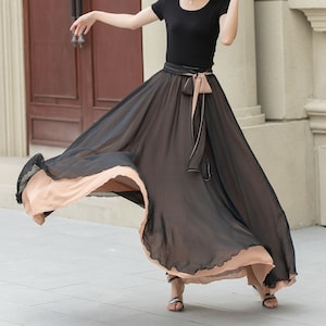 Chiffon maxi skirt plus size sales