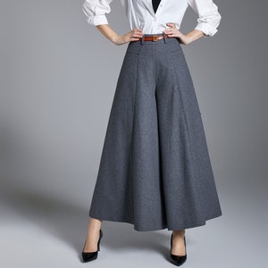 Edwardian Bloomers, Breeches, Knickers, Pants     Wool pants Wide Leg Pants Womens Gray Wool Palazzo Pants Womens Long wool pants Winter pants Custom Wool  Pants Xiaolizi 3889#  AT vintagedancer.com