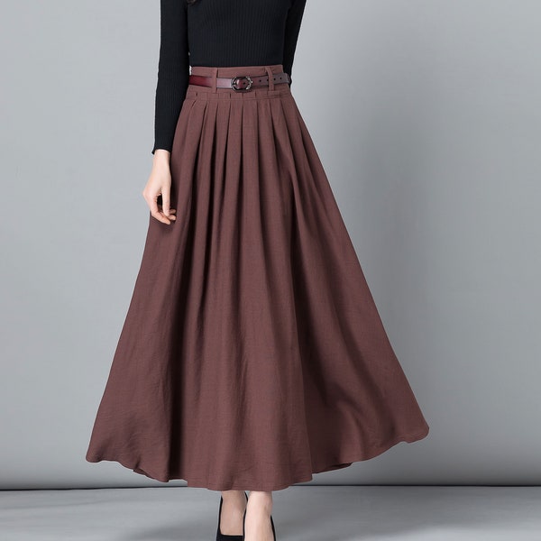 Brown Maxi Skirt - Etsy