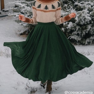 ◆Loulouseoul◆ Joy Wool Check Midi Skirt Green Joy Wool Check Midi Skirt (Green) - 감도 깊은 취향 셀렉트샵 29CM