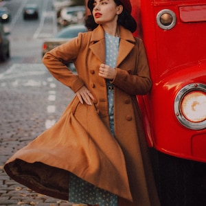 Wool Coat, Long Wool Coat, Removable Capelet Coat, Vintage Wool Coat, Long Wool Coat, Removable Capelet Coat, Vintage