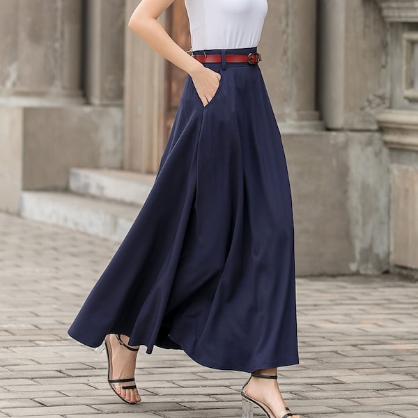 Ivory Skirts For Women Lune Denim Maxi Skirt Blue Princess Polly