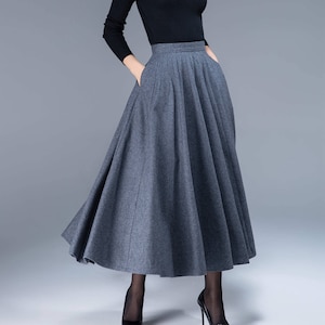 Vintage 1950s Wool Circle skirt, Maxi skirt for women, 1950s skirt, High waist skirt, full skirt, swing skirt, Autumn winter skirt 1802#