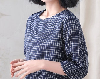 Linen Blouse, Summer Linen Blouse, Women Linen Blouse, Plus Size Blouse, Casual Linen Top, Loose Fit Top, Linen Clothing, Xiaolizi 3336