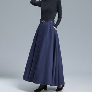 High Waist Wool Maxi Skirt Women 3140 High Waist Wool Maxi Skirt Women 3140