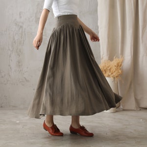 Long Linen Skirt, Swing A Line Linen Maxi Skirt, Women Linen Skirt ...