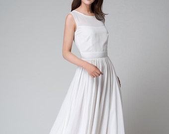 White Sleeveless Dress