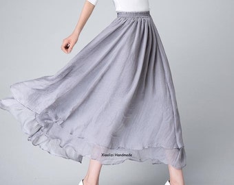Summer gray swing Chiffon Skirt 1508 Summer gray swing Chiffon Skirt 1508