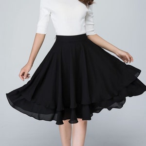 Chiffon Circle Skirt Skater Skirt High Waisted Chiffon - Etsy