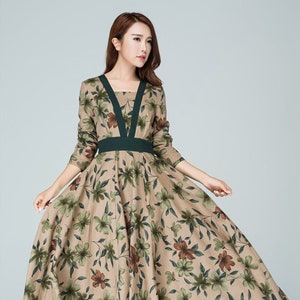 Women's vintage floral print asymmetric hooded dres shop