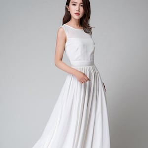 Modest Wedding Dress, Simple Wedding Dress, White Maxi Dress, White ...