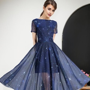 Handmade Womens's print swing fit and flared dress 2334# Handmade Womens's print swing fit and flared dress 2334#