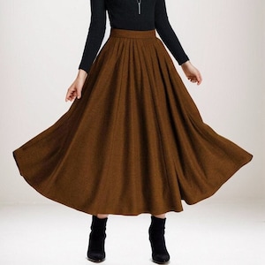 【新品未使用】roughlow WOOL FLARE SKIRT Flared wool skirt, green | 