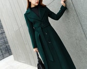 Womens winter warm wool coat in green 2458 Womens winter warm wool coat in green 2458