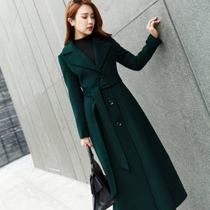 Long Wool Coat, Green Wool Coat, Wool Coat Women, Long Long Wool Coat, Green Wool Coat, Wool Coat Women, Long