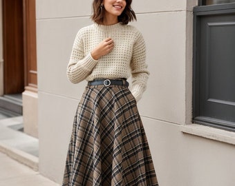 Retro Plaid Winter Autumn Skirt Women 4622 Retro Plaid Winter Autumn Skirt Women 4622
