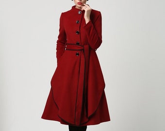 dark red overcoat
