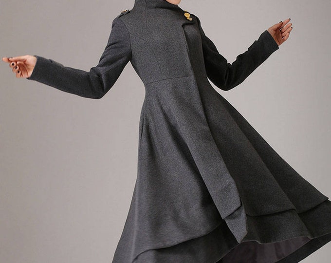 Gray Wool Coats Long Wool Coat Women Winter Coat Wool Coat - Etsy