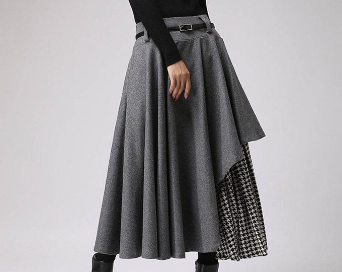 Asymmetrical Wool Skirt Winter Wool Skirt for Women Layered - Etsy