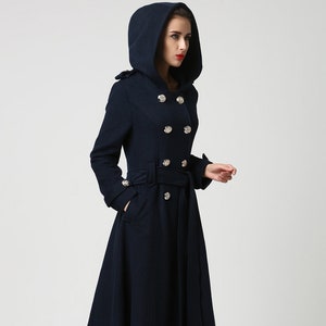 Wool Coat Women, Long Wool Coat, Winter Coat, Overcoat, Blue Wool Coat ...