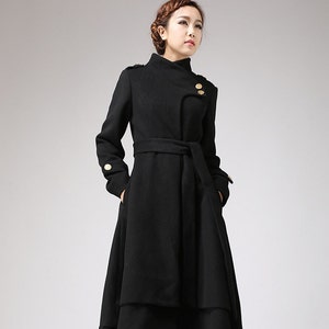 Wool Coat Women, Black Coat, Long Wool Coat, Winter Coat Women, Gothic ...