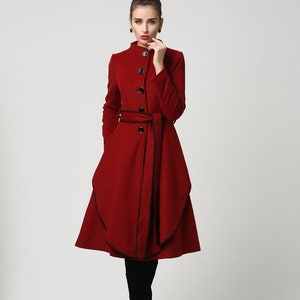 Red collar coat clearance