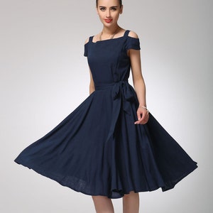 Prom dress navy blue linen dress (1262) Prom dress navy blue linen dress (1262)