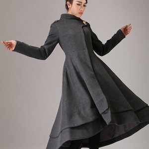 Gray Wool Coats, Long Wool Coat Women, Winter Coat, Wool
