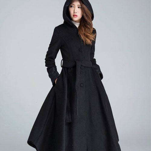 Winter Long Hooded Wool Princess Coat Women Vintage Inspired - Etsy